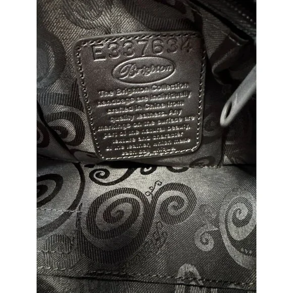 Brighton Jetson Laptop Tote Green Croc Embossed Patent Leather 14 Inch - Picture 8 of 12